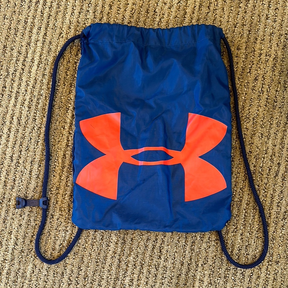 Under Armour Blue and Orange Cinch Drawstring Bag NWOT
